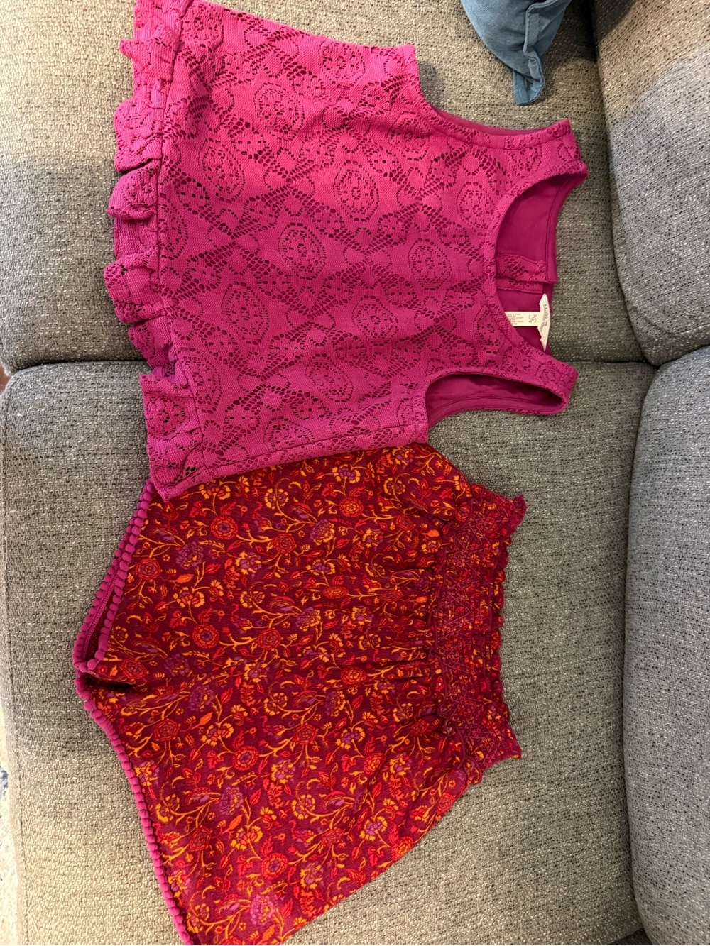 Matilda Jane Fuchsia Lace Overlay Top and Shorts Set